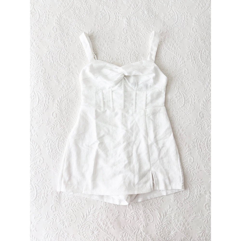 Nwot Lulus Elevated Composure White Jacquard Bust… - image 2